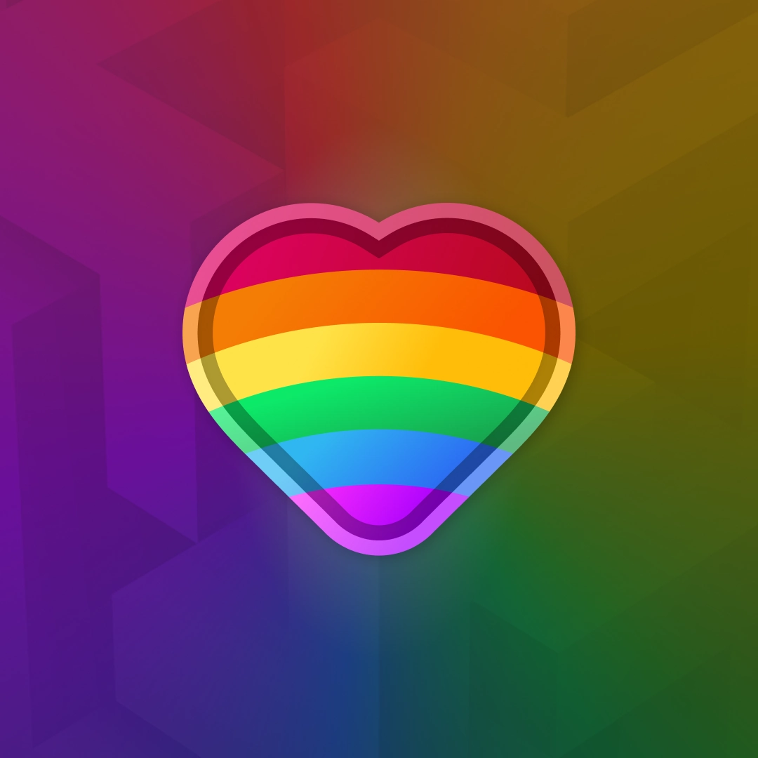Modrinth’s Pride badge over a rainbow background.